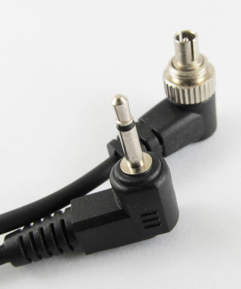 1pc 1ft/30cm 2.5mm Male Plug to Angle Male Flash PC Sync Cord Retractable Cable - Image 4 of 4