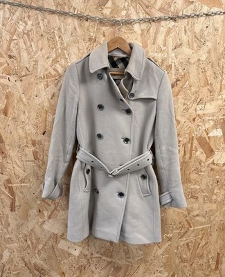 Burberry Brit Double Brest Wolle Kaschmir Mantel Beige UK 8 Damen