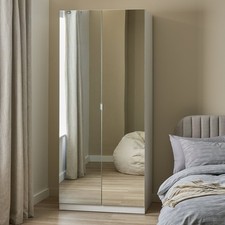 Munich 2 Door Mirror Wardrobe - White | 2 door mirror wardrobe