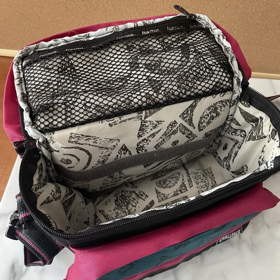 VTG CHALLENGE by HAMA 90’s Camera Bag Teal Pink Black w/ Adjustable Strap Travel - Image 3 of 4