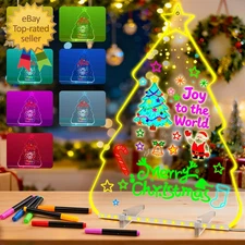 LED Drawing Board for Kids, Christmas Decorations Indoor Acrylic Light up Dry Er