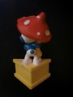 4" Smurf A Gram GET WELL SOON Pedestal Mushroom Umbrella Figure Vintage 1980s — photo 2