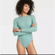 Auden Women's Luxury Collection 4-Way Stretch Long Sleeve Bodysuit -L NWT