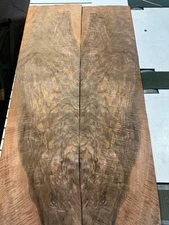 European Walnut Burl Raw Wood Veneer 2 sheets 46'' x 12'' 916C