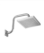 1-Spray Patterns 8 in. Single Spray Wall Mounted Square Fixed Shower Head with S