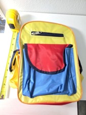 Unisex Kids Colorblock Backpack Yellow Blue Red Polyester Zip Adjustable Straps