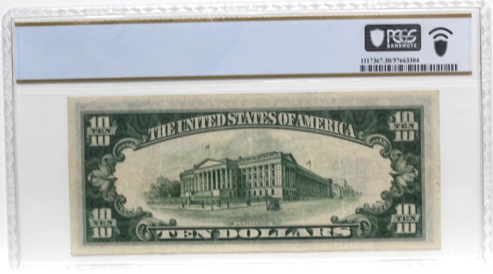 FR-2309 1935 A $10 NORTH AFRICA  WWII $1 SILVER CERTIFICATE PCGS 30 PPQ VF - Image 2 of 4