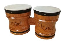 Vintage Double Connected Wooden Bongos Hand Drums Percussion Music Instrument