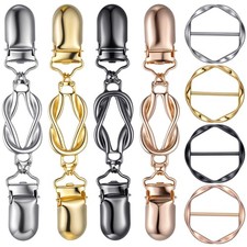 Waist Cinch Clips 8 Pcs Round Shirt Ties Scarf Ring Vintage Sweater Dress Clasps
