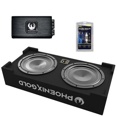 Phoenix Gold ZX210PBS   700W Max Dual 10'' Slim Passive Subwoofer Box + ZXM500.1