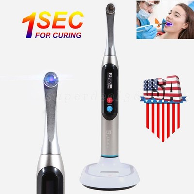 Dental LED Curing Light Cordless 1 Second Cure Lamp Wide Spectrum Max Intensity