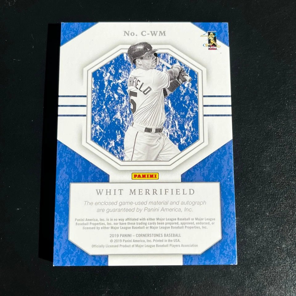 2019 Panini Chronicles Cornerstones Patch Auto Whit Merrifield /25 KC Royals - Image 2 of 2
