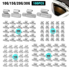 100Pcs Wheel Weights Tire Weights Clip on Kit for Tire Balance, 10g 15g 20g 30g