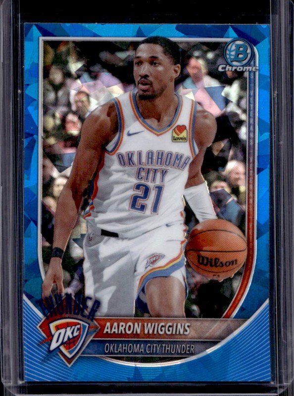 2025 Bowman Sapphire Aaron Wiggins Chrome #BCV-186 Thunder