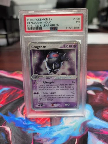 2004 Pokemon EX Gengar Holo Rare Fire Red Leaf Green 108/112 PSA 1 Swirl