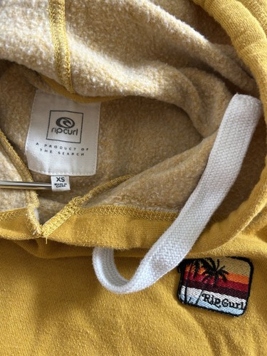Rip Curl Women’s Hoodie Size XS - Rip Gurl Cropped Sweater - Gold Mustard - Picture 3 of 6