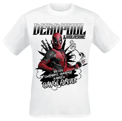 Deadpool T-Shirt Herren Change Forever weiß Fan-Merch, Filme,  Superhelden