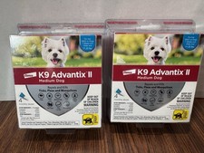 2X K9 Advantix II Medium Size Dog Ticks Fleas Mosquitoes 4 Monthly Doses Sealed
