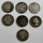 7 Barber Dimes Silver - Average Condition