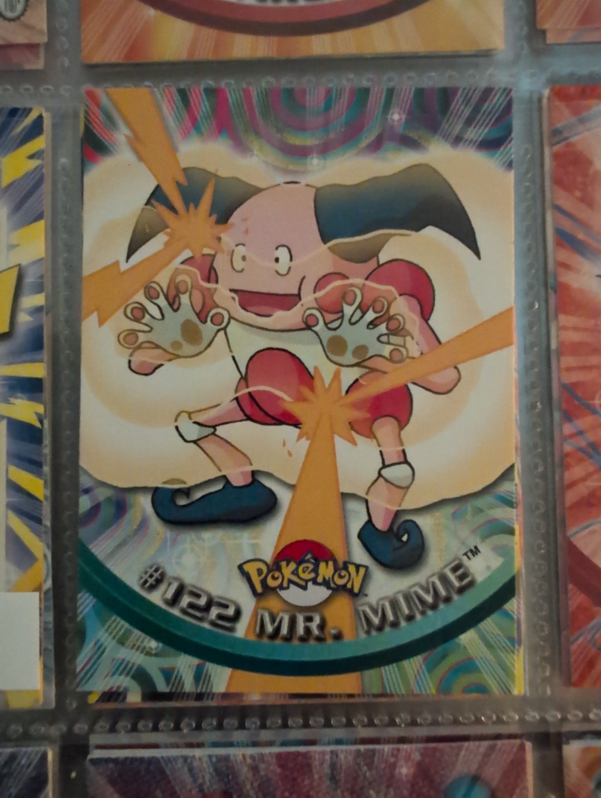 MR. MIME #122 - 2000 Topps Pokemon Card - Blue Logo 