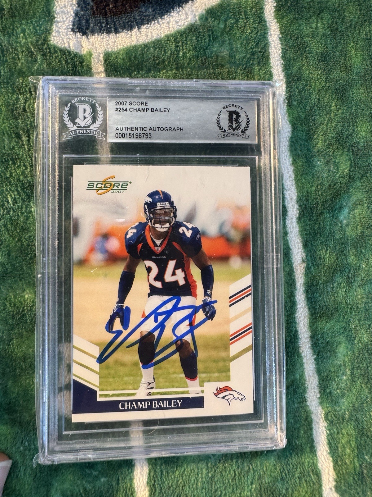 Champ Bailey Autographed Signed Denver Broncos 2007 Score #254 Beckett Authenticated 