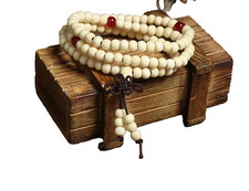 6mm Natural Sandalwood Bracelets Bangles Unisex Buddhist Buddha Prayer Wood Bead