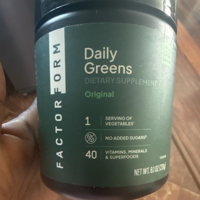 Factor Form Daily Greens Powder, Original Flavor, No Added Sugars, 8.1 oz