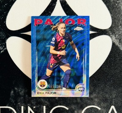 2024-25 Topps Chrome Women s UCL - Ewa Pajor Blue Wave /150 - FC Barcelona