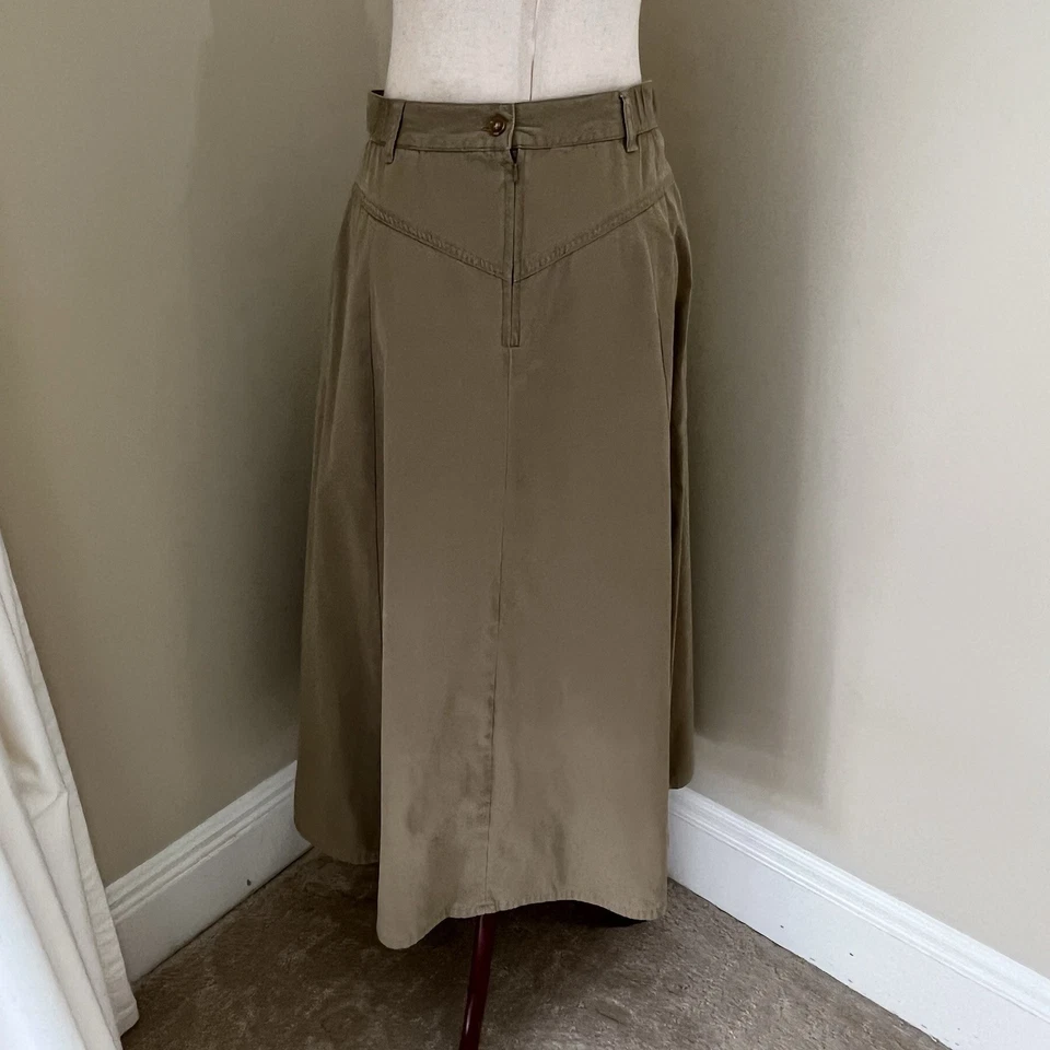 Maxi Falda De Colección Orvis Para Mujer Talla 6 Tostado Caqui Línea A Heritage Modesta Preppy Country Foto 4 de 4