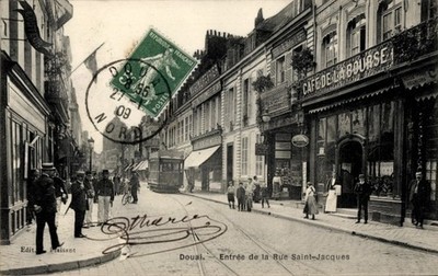 Postcard Douala Duala Cameroon, Street with Cafe, Tram, People, - 4922770