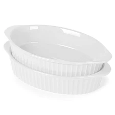 Porcelain Small Oval Au Gratin Pans, Baking Dish Set for 1 or 2 person servin...