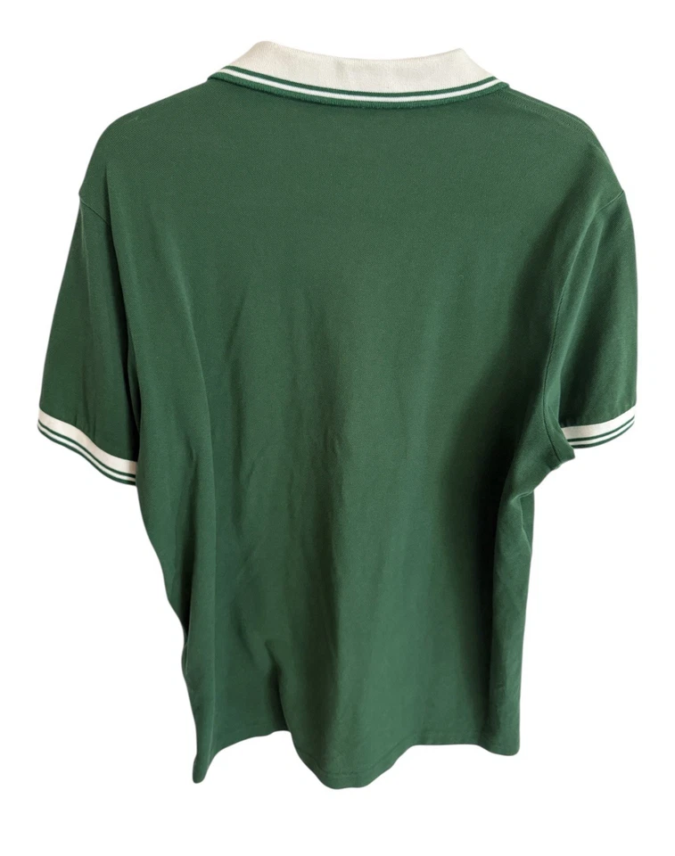 Camisa Polo Prada Verde Esmeralda Bordada Rinoceronte Cuello Punta Rara XXL Foto 4 de 4
