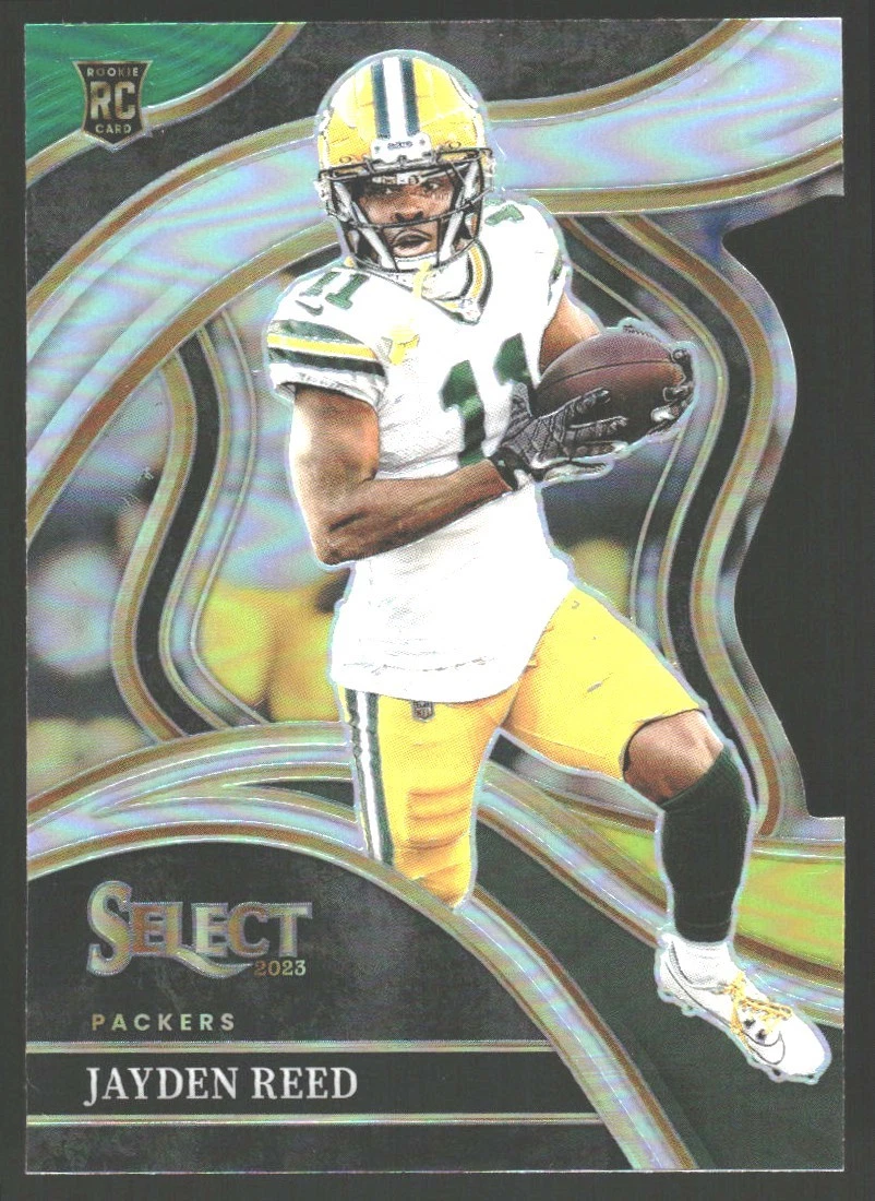 JAYDEN REED 2023 PANINI SELECT GREEN YELLOW DIE CUT #258 RC GREEN BAY PACKERS