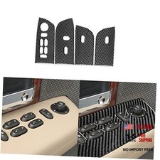 Real Carbon Fiber Car Window Lift Switch Panel Frame Cover Window Lifting Black