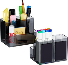 Marbrasse Acrylic Magnetic Pen Holder, 2 Pack Dry Erase Marker Holder, Magnetic