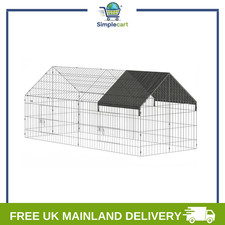 Rabbit Run, Pet Playpen with Roof & Protective Cover, 180L x 75W x 75H cm, Black