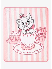 Disney The Aristocats Marie Teacup Reversible Throw Blanket 45 x 60 NEW