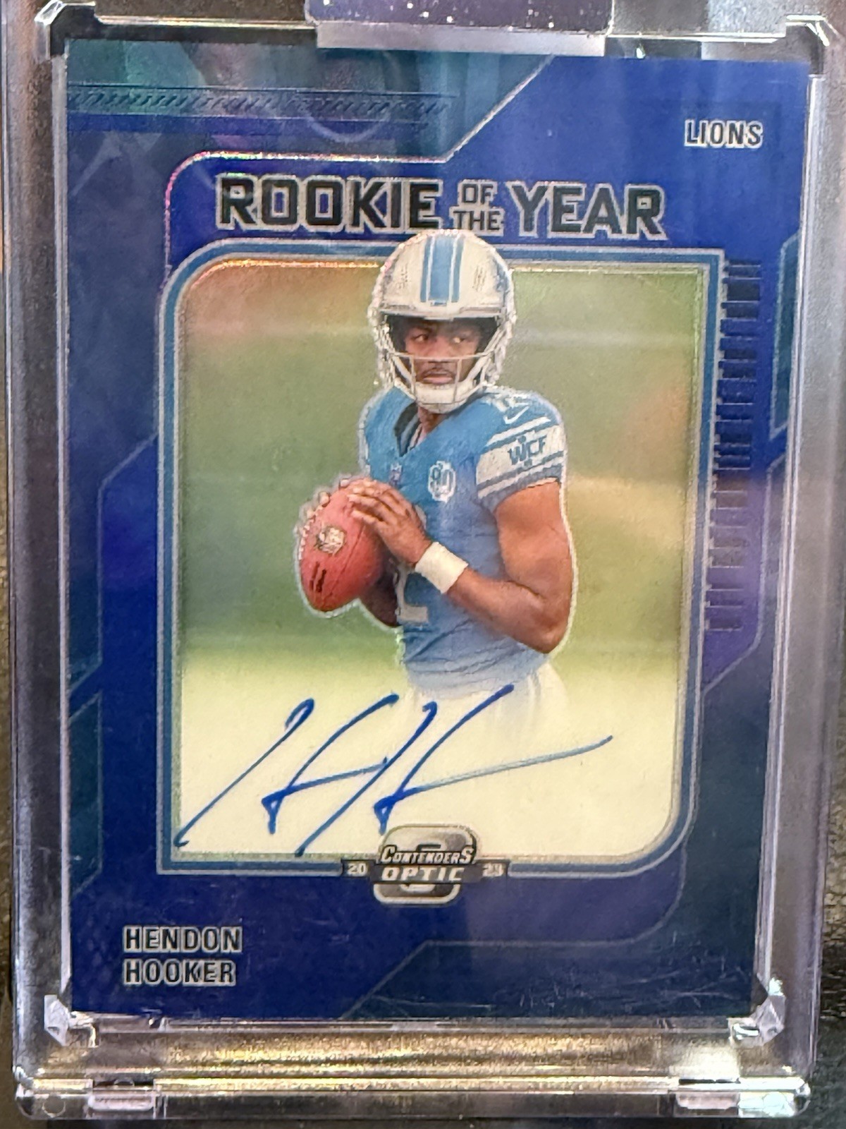 2023 Panini Contenders Optic - Rookie of the Year Blue - HENDON HOOKER Auto /45