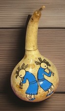 Vintage Hand Painted Gourd Folk Art signed And Dated By Artist