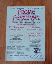 Rare - Original 1995 One World Frome Festival A4 Flyer 29.5 x 21 cm VG