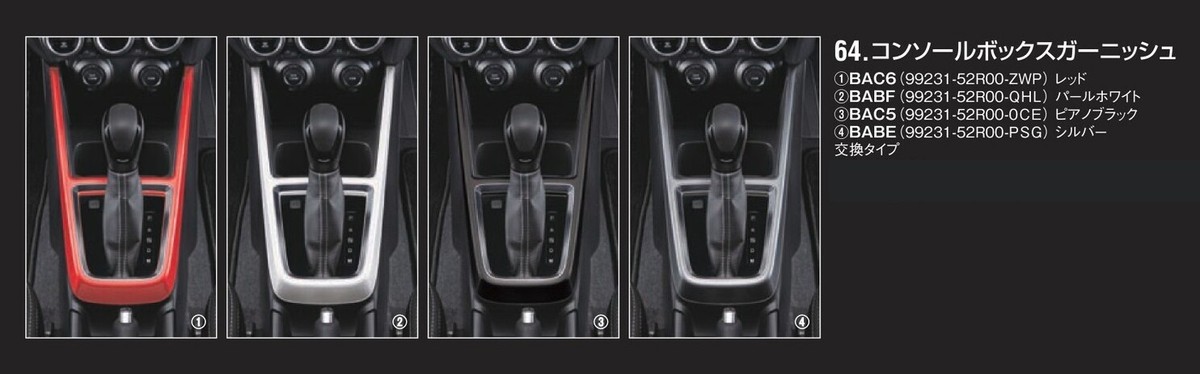 Suzuki】Swift Sport【Console Box Garnish】【Red】【Replacement