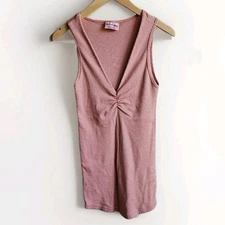 Michael Stars Orange Tunic Tank Top OSFM Sleeveless Shiny