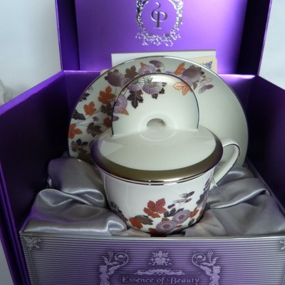 Prouna Neu Teetasse & Untertasse 'Amanda' mit Deckel (2 verfügbar) Neu im Karton 