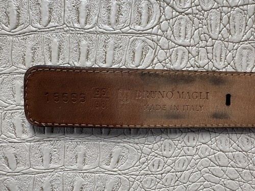 Vintage Bruno Magli Gürtel Herren 36-37 schwarz Wildleder Leder Italy signiert silberne Schnalle - Bild 5 von 20