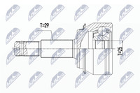 NTY Gelenksatz, Antriebswelle NPZ-RE-061 FüR Renault