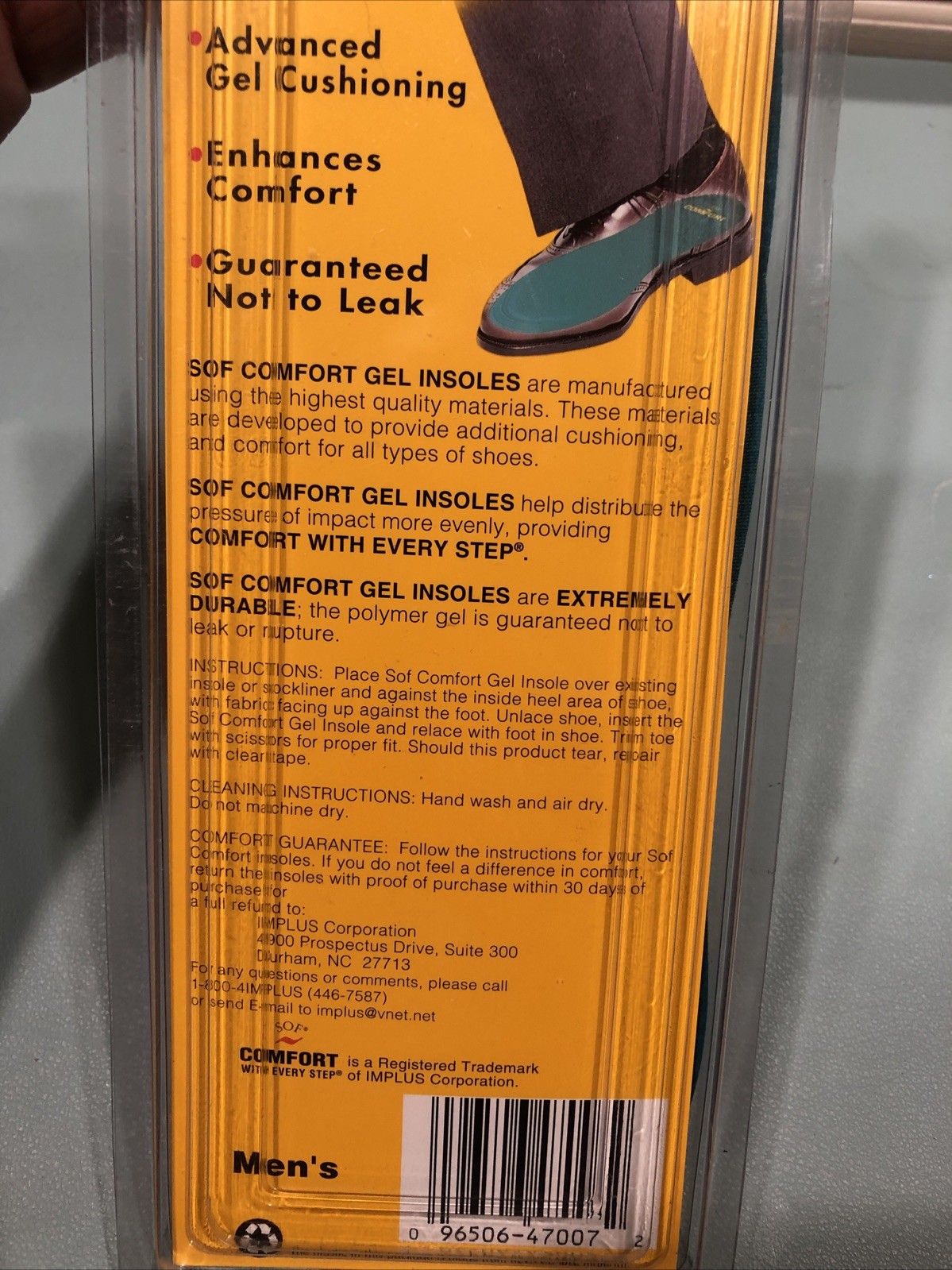 Men’s SOF Comfort Gel Cushioning Insoles For Shoes Boots Made In USA *New*