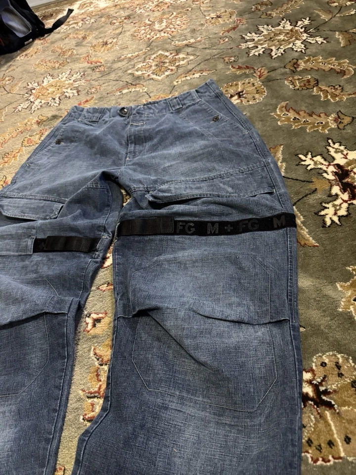 Pantalones de mezclilla vintage Marithe Francois Girbaud cinta negra talla 36 holgados hip hop Foto 3 de 4