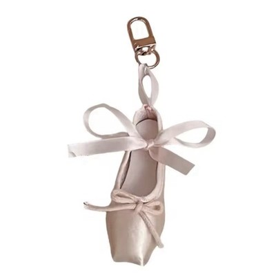 Ballet Slippers Pointe Shoes Key Chain Holder Bag Charm Keyring US Seller