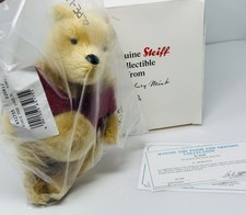 NEW Steiff Winnie the Pooh Mohair Bear Danbury Mint 651755 Vest Tags Box COA