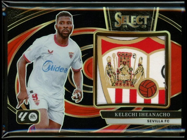 2024-25 Select La Liga Kelechi Iheanacho Jumbo Patch Black 1/1 Sevilla Crest